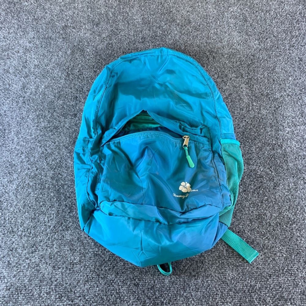 Tommy Bahama Backpack Womens Medium Teal Good Packable Floral Nylon Bag